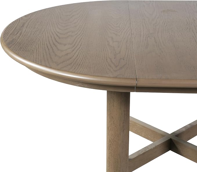 LUMISOL Extendable Round Dining Table for 4-6 People, 47”-63” Oval Kitchen Table with 16” Removable Leaf and Solid Wood Legs for Kitchen, Dining Room, Espresso