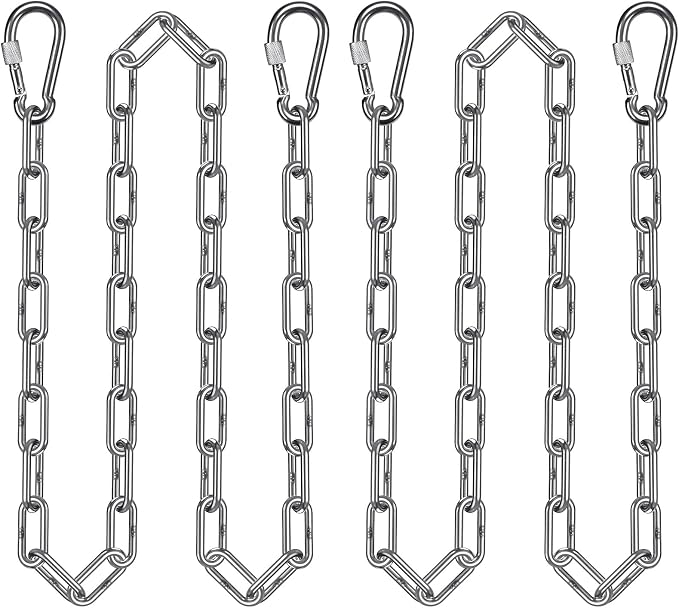 BeneLabel 2Pcs 85" (7ft) Heavy Duty Swing Chain Stainless Steel Hanging Chains with Hooks 1000 LBs Capacity Porch Swing Chain for Hammock, Swingset, Hanging Chair, Swings Chair, Heavy Bags