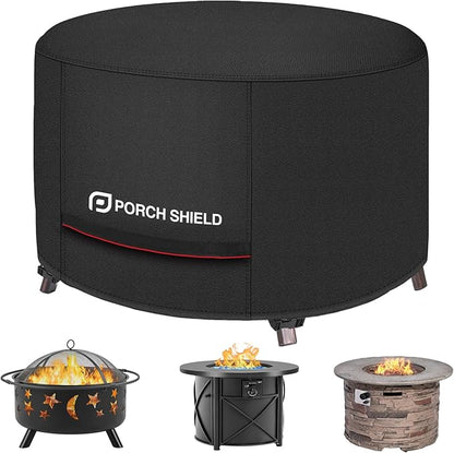 Porch Shield Round Patio Fire Pit Cover Fade Resistant Waterproof Outdoor Firepit Cover 28 inch for Small Fire Bowl