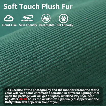 WHGBJA 79" Convertible Sleeper Sofa Bed with Cylindrical Pillow, Corduroy Folding Mattress Couch with Fixed-Shape Frame, Floor Sofa Lounge Couch for Living Room Bedroom Lounge Studio (Green)