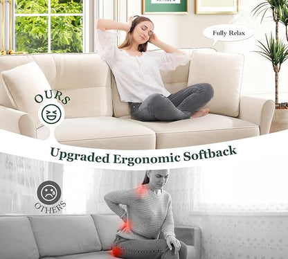 Kidirect Small Sectional Couch, 69" L Shaped Couch, Sectional Sofa, White | Comfy Velvet Couch, Tool-Free Setup, 750lb Max Load, Movable Ottoman, Ideal for Living Room, Bedroom, Apartment, Office