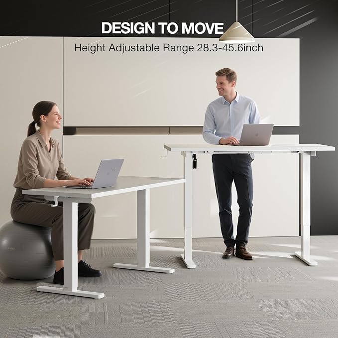 Acrolix Electric Standing Desk, Height Adjustable Home Office Desk with Memory Presets & Cable Management,White Sit Stand Desk for Work from Home, Ergonomic Computer Desk (40" x 24")