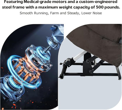 JIKFRIMA Big Man Recliner 500lbs Power Lift Recliner Chair for Big Tall Elderly Adults Oversized Lay Flat Lift Recliner with Extended Footrest,Heat Massage,Flip Arm Storage Cup Holders,USB Type C