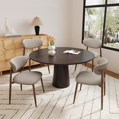 MALOL Upholstered Dining Chairs Set of 2, Curved Back Kitchen Chairs with Metal Legs and Anti Slip Pads, Dining Room Chair for Home and Restaurant, Camel