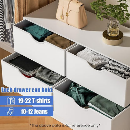 Housoul 6-Drawer Dresser for Bedroom, Featuring 6 Fabric PU Drawers, Buffets & Sideboards, Spacious Organizer, 6-Drawer Closet Chest Suitable for Closet, Living Room, Hallway, White