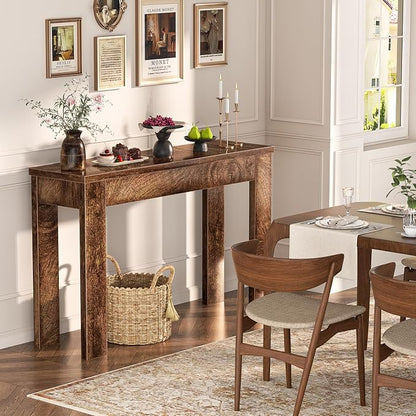Armocity Console Table, Small Farmhouse Wood Entryway Table, Narrow Sofa Tables Behind Couch, Entry Table for Entrance, Hallway, Living Room, 32", Cracked Oak