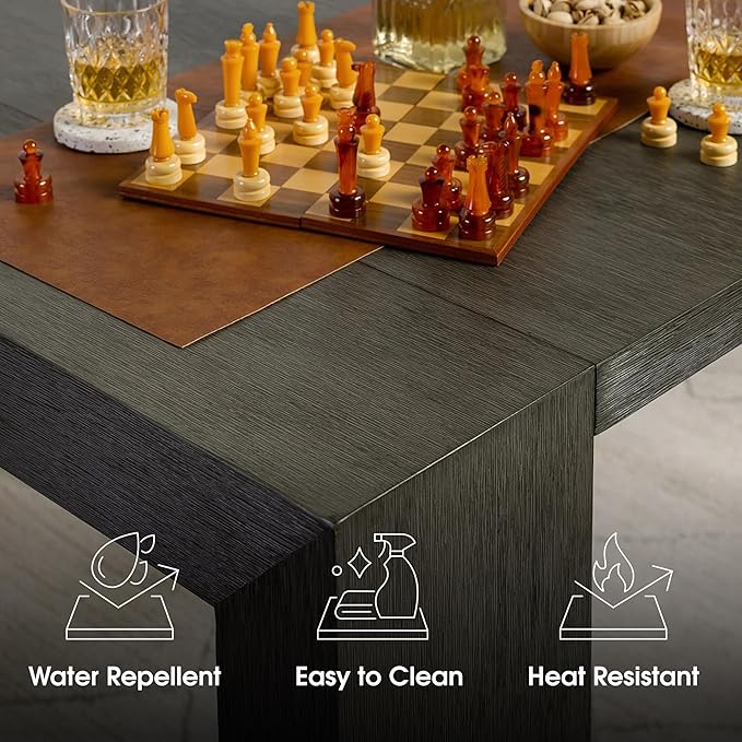 Transformer Table - Solid Wood Extendable Dining Table, Seats 2-12, Expandable Dining Room Table, Space-Saving Furniture, Kitchen and Dining Room Furniture (Dark Grey, Table Only)