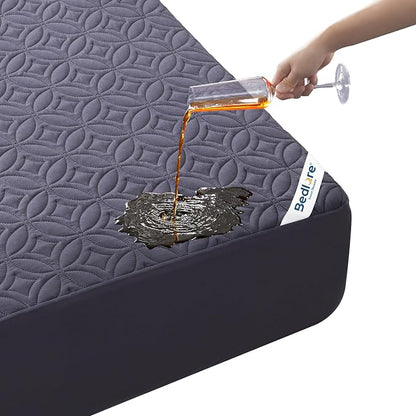 BEDLORE Waterproof Mattress Protector, Queen Size Mattress Pad with Deep Pocket 6"-18" Depth, Soft Dirt-Proof Double Bed Mattress Cover for Bedroom, College Dorm, Hotel (Navy Blue)