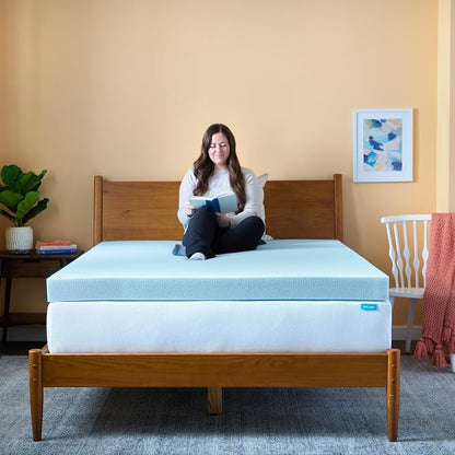 Linenspa Memory Foam Mattress Topper, Queen Size - 4 Inch Gel Infused Memory Foam - Plush Feel - Cooling and Pressure Relieving - CertiPUR Certified