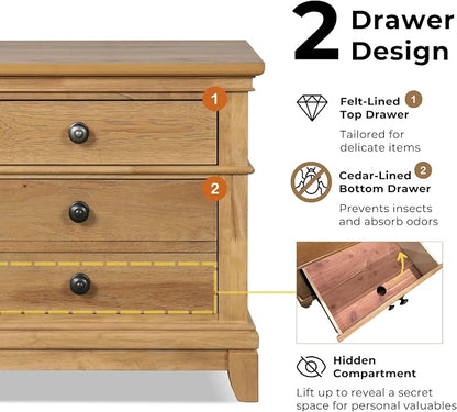 Furniture of America Yardley Farmhouse Solid Wood 3-Piece Bedroom Collection with Panel Bed and Nightstands Set of 2, Box Spring Required for Bedroom, Guess Room, Full, Natural Oak