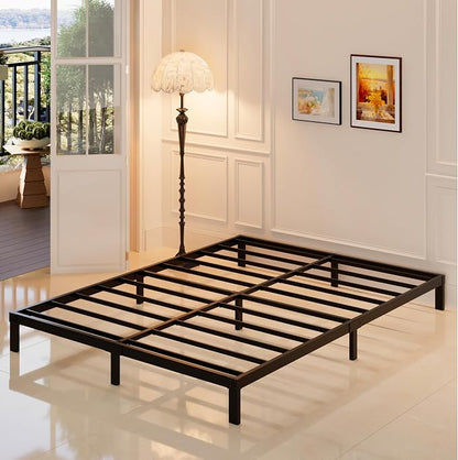 Maenizi 8 Inch Bed Frame Queen Size No Box Spring Needed, Heavy Duty Queen Platform Metal Bed Frame Support Up to 3000 lbs, Easy Assembly, Noise Free, Black