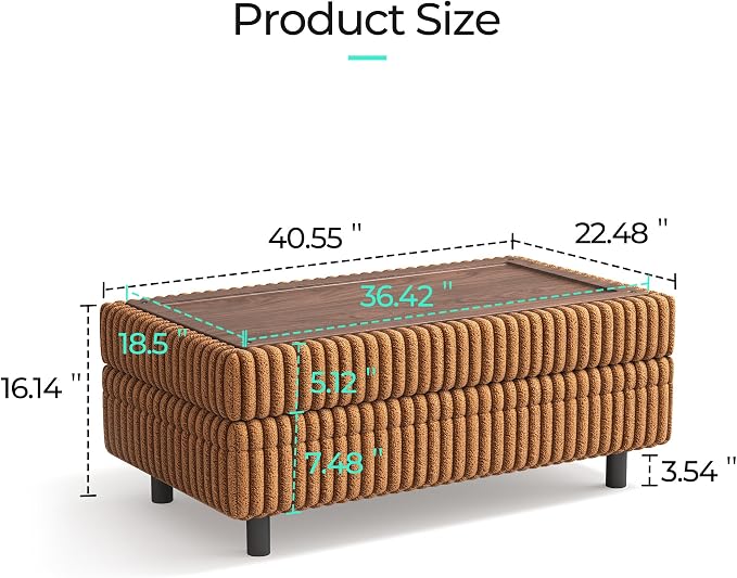 LINSY HOME Sectional Sleeper Sofa with Pull Out Couch Bed for Living Room (Brown) | Plush Corduroy