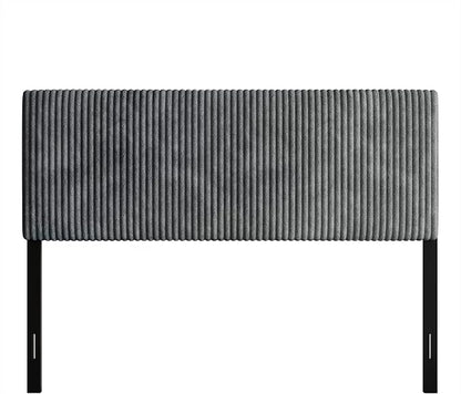 Queen Corduroy Velvet Upholstered Adjustable Headboard, Grey