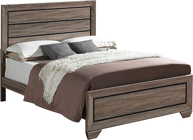 Coaster Home Furnishings Kauffman Transitional 5-Piece Bedroom Set California King Size Panel Bed Frame 54-inch Headboard Washed Taupe 204191KW-S5