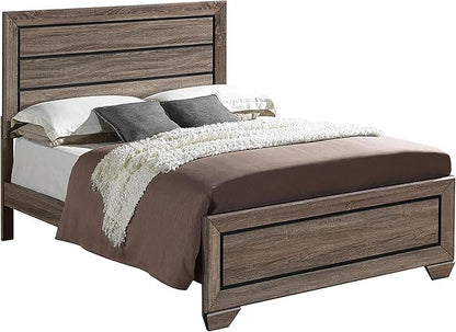 Coaster Home Furnishings Kauffman Transitional 4-Piece Bedroom Set Eastern King Size Panel Bed Frame 54-inch Headboard Washed Taupe 204191KE-S4