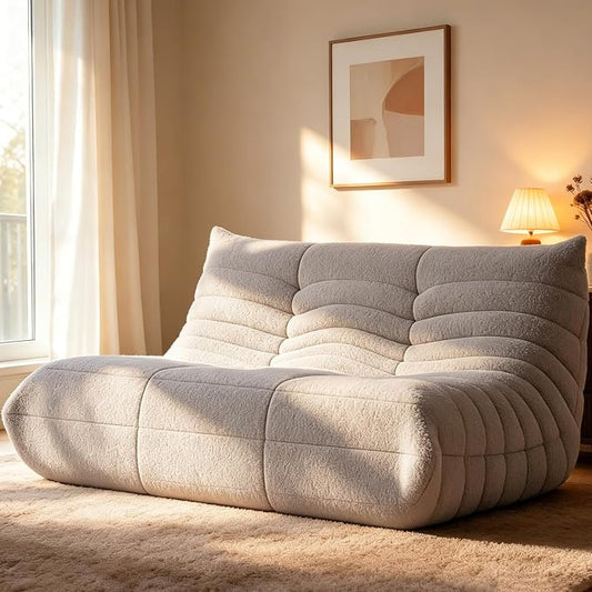 WHGBJA Bean Bag Chairs for Adults with Memory Foam Couch, Loveseat Sofa Chair for Bedroom, Living Room, Reading, Gaming Floor Sofa Couch, Boneless, Comfy