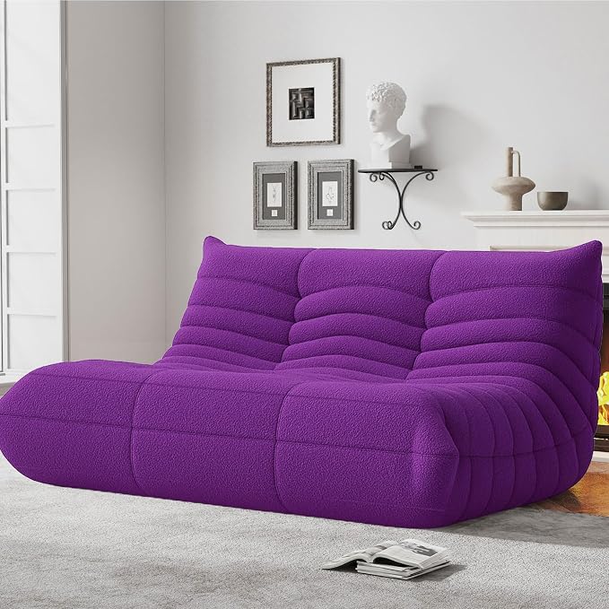 WHGBJA Bean Bag Chairs for Adults with Memory Foam Couch, Loveseat Sofa Chair for Bedroom, Living Room, Reading, Gaming Floor Sofa Couch, Boneless, Comfy