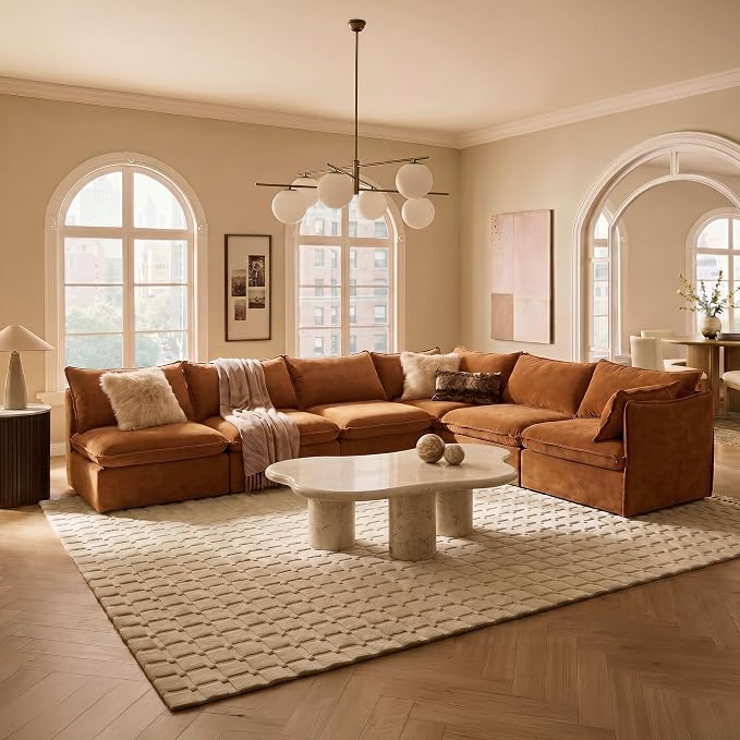 Cloud Modular Corner Sectional, Oversized Deep Seat Comfort, Luxe Chenille | Fully Removable Washable Covers, Memory Foam Seat Cushions, Premium Fabric