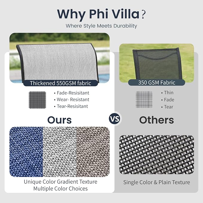 PHI VILLA 7 Piece Outdoor Patio Dining Set with 6 Swivel Dining Chairs & 1 Large Round Dining Table, Gray Textilene Mesh Fabric Chair and 54" Metal Table for All Weather