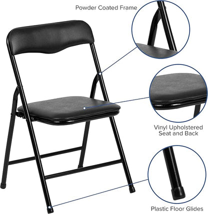 Flash Furniture Mindy Kids 3-Piece Folding Table and Chairs Set for Daycare and Classrooms, Children's Activity Table and Chairs Set, Black