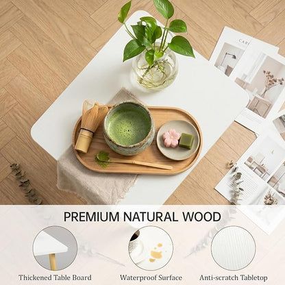 FORAOFUR Small Side Table, Modern Wood Mini Coffee Table, Easy Assembly Compact End Table for Living Room Bedroom Sofa, Minimalist White Accent Furniture for Small Spaces