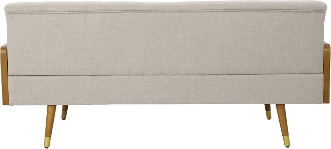 Christopher Knight Home Aidan Mid Century Modern Tufted Fabric Sofa, Beige