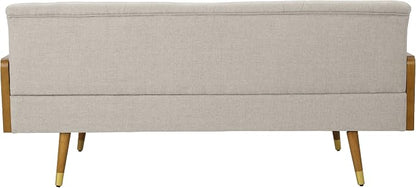 Christopher Knight Home Aidan Mid Century Modern Tufted Fabric Sofa, Beige