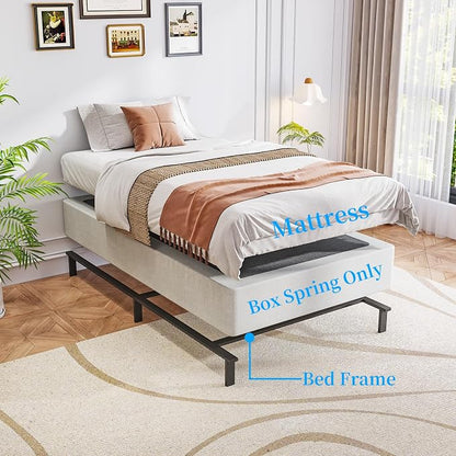 OSASET Twin Box Spring, 9 Inch Metal Twin Box Spring Only, Heavy Duty Metal Frame Mattress Foundation Support for 3000lbs, Easy Assembly, Noise Free, Non Slip