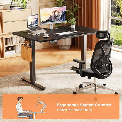 Sweetcrispy Electric Standing Desk Adjustable Height, 40x24 Inch Sit Stand Up Home Office Desks Computer Workstation PC Work Table with 3 Memory Preset Splice Wood Board Metal Frame, Black