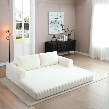 82-Inch Foldable Loveseat Boneless Cloud Couch, Modern Compressed Foam Daybed Floor Mattress Sleeper Sofa, 2-in-1 Boneless Convertible Sofa in a Box,No Assembly Required