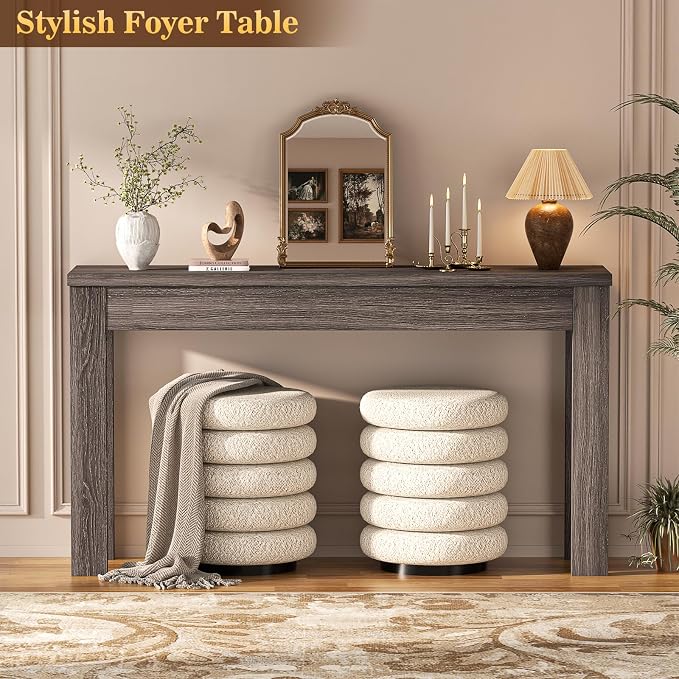 Armocity Console Table, 47" Farmhouse Wood Entryway Table, Sofa Tables Narrow Long Behind Couch, Entry Table for Entrance, Hallway, Living Room, Gray Walnut