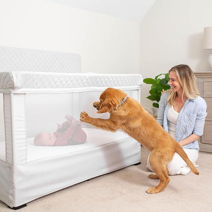 Baby Delight Lunaire Full Size Crib | Breathable Mesh Baby Crib | Tool-Free Assembly Baby Bed | Driftwood Grey