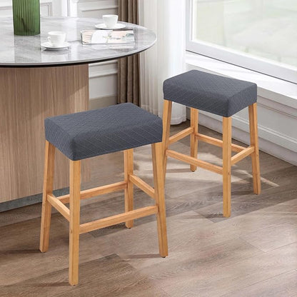 YISUN Stool Covers Rectangle - 2 Pack Stretch Waterproof Saddle Seat Cover Counter Bar Stools Bar Chairs Covers Kitchen Island Chairs Cushion Protector