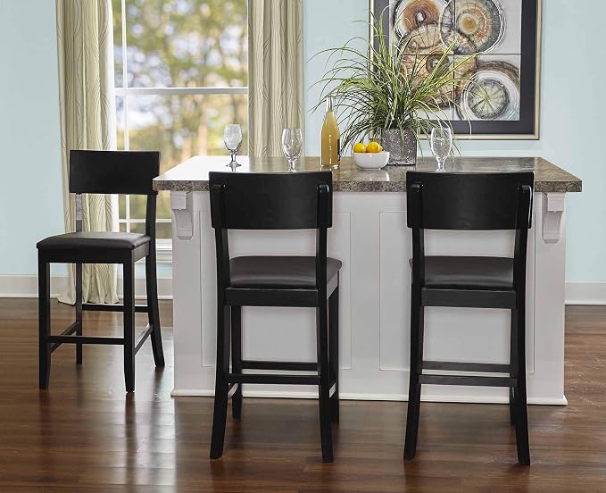 Linon Home Dcor Linon Torino Contemporary Counter Stool, 17"w x 20"d x 37"h, Black
