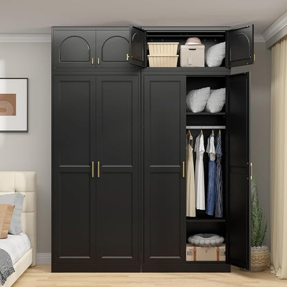 UNICOLY 15" Wall Mounted Storage Cabinet, Small Armoire Wardrobe Closet, Small Hanging Cabinet for Bedroom School, Employee, Gym, Armarios De Ropa para Dormitorio, Assembly Required, Black