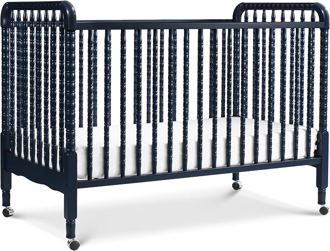 daVinci Jenny 3-in-1 Convertible Crib, GREENGUARD Certified, Navy | Converts to Toddler Bed & Daybed, 4 Adjustable Mattress Heights - Conversion Kit Sold Separately - Durable & Easy to Assemble