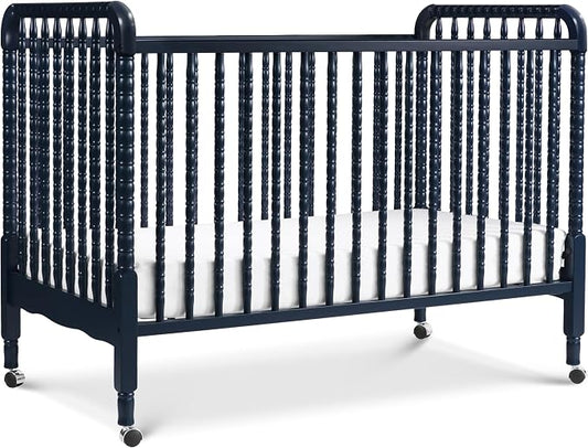 daVinci Jenny 3-in-1 Convertible Crib, GREENGUARD Certified, Navy | Converts to Toddler Bed & Daybed, 4 Adjustable Mattress Heights - Conversion Kit Sold Separately - Durable & Easy to Assemble