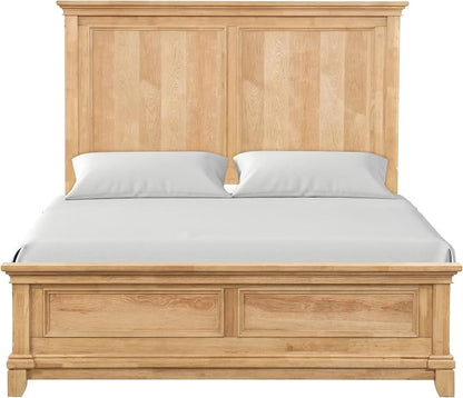 Furniture of America Yardley Farmhouse Solid Wood 3-Piece Bedroom Collection with Panel Bed and Nightstands Set of 2, Box Spring Required for Bedroom, Guess Room, Full, Natural Oak