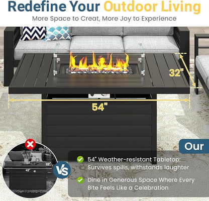 Solaste Aluminum Patio Furniture Set for All Weather, Oversized Metal Outdoor Furniture Set with 27.5" Deep Seating and 3.2" Wide Armrest, Outdoor Patio Conversation Sets with 10" Back Suport Cushion