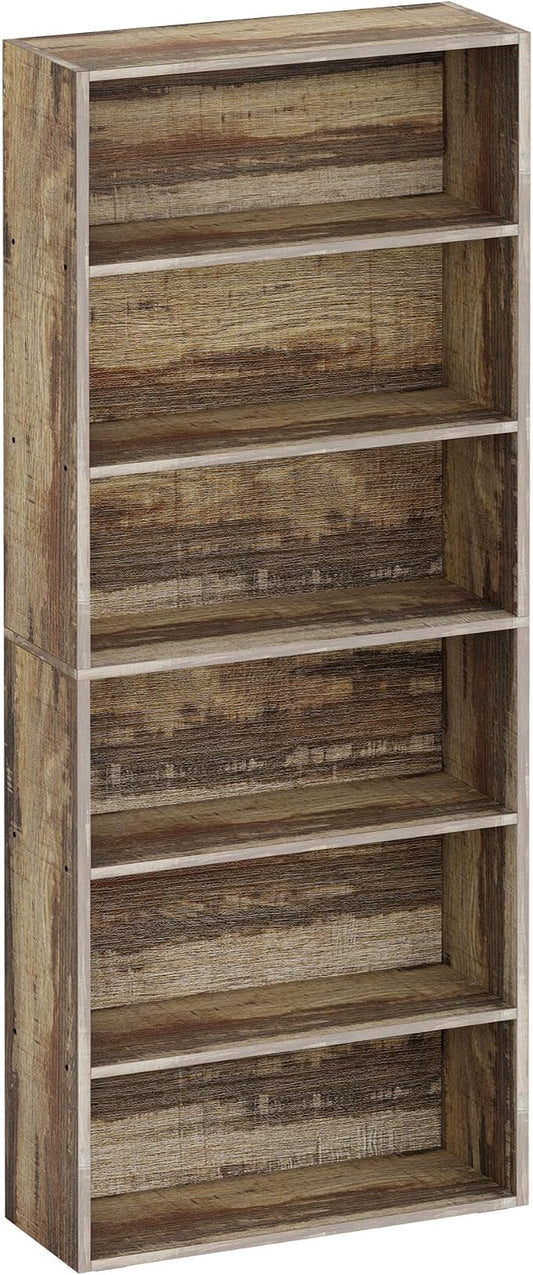 IRONCK Bookshelves and Bookcases Floor Standing 6 Tiers Display Storage Shelves 70 in Tall Bookcase Home Decor Furniture for Home Office, Living Room, Bed Room