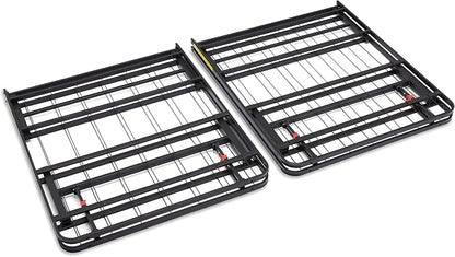Amazon Basics Bed Frame with Storage, Foldable Metal Platform, Sturdy Steel, No Box Spring Needed, 14-inch High, Tool-Free Setup, Noise Free, Easy Assembly, Queen Size, Black