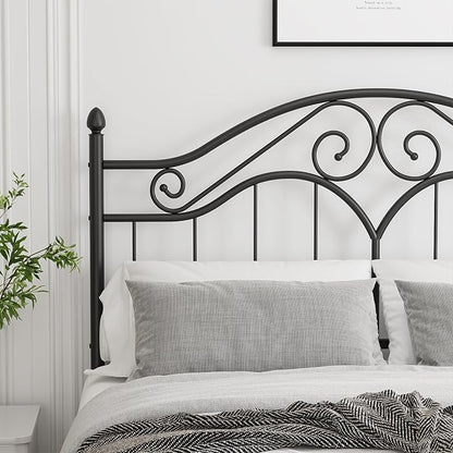 Headboard for Queen Size Bed Frame Vintage Bed Metal Headboard Only | Platform Bed Headboard,Height Adjustable,Sturdy and Stable,Easy Assembly,Black