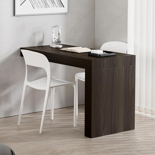Mobili Fiver, Evolution Desk 47.2 x 23.6 in, Dark Walnut with One Leg, Made in Italy