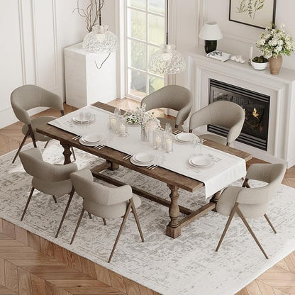 COLAMY Dining Chairs Set of 6, Mid Century Modern Dining Room Kitchen Dinner Chairs with Iron Legs, Open Back and Padded Seat, for Living Room/Bedroom/Restaurant/Cafe, Taupe