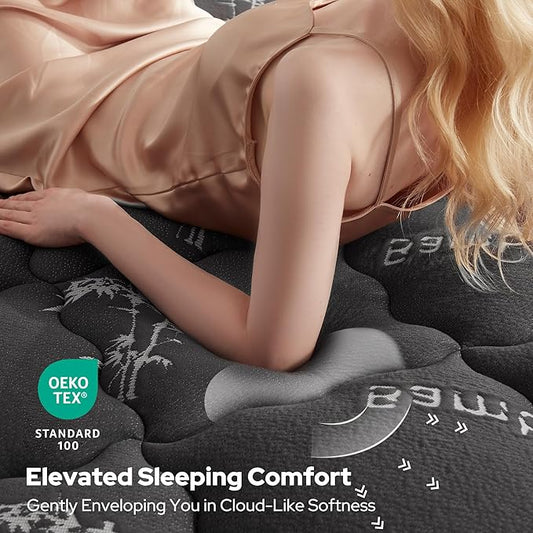 BEDLORE California King Mattress Topper Viscose Derived from Bamboo, Thick Pillow Top Mattress Pad with Stretchable Pockets for 6"-18" Mattress, Soft Mattress Topper for Back Pain Relief(Dark Gray)