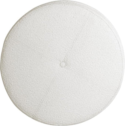 HomePop 24" Large Round Storage Ottoman - Cream Boucle