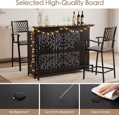 Kozyard Home Bar Cabinet with Storage Cabinet and Shelves, Black Indoor Bar Cabinet for Kitchen, Dining Room, Living Room, Home Bar Furniture