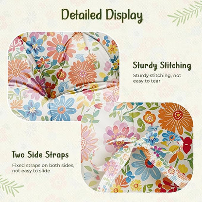 Double Egg Chair Cushion Replacement Waterproof for Outdoor Patio Hanging Basket Egg Chairs, 59x43-Inch Thickened 100% Cotton Large Double Eggs Swing Chair Cushions, Colored Daisy