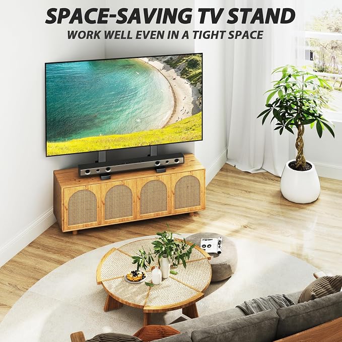 Universal Table Top TV Stand Base for 24-83 inch LCD LED TVs, TV Legs with Height Adjustment and Cable Management Hold up to 150lbs, Max VESA 800x500mm, Black