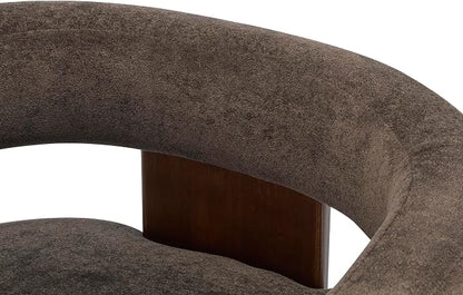 Christopher Knight Home Nettie Modern Accent Chair for Living Room, Velvet Fabric Single Lounge Sofa Chair with Wooden Frame, Comfy Reading Chair for Bedroom, Lounge Armchair with Cushion, Dark Brown